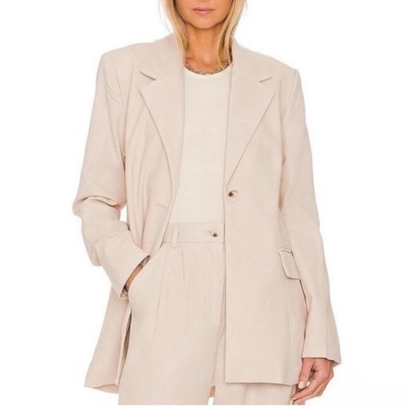 WeWoreWhat Jackets & Blazers - NWT WeWoreWhat Tweed Relaxed Single Breasted Oversized Blazer Jacket Beige Small